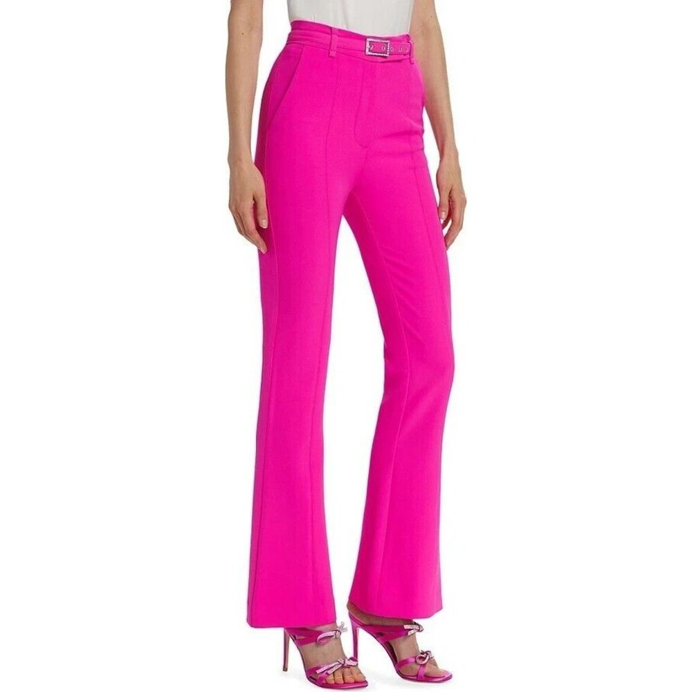 $265 Generation Love Leah Crepe Pants High Waisted Belted‎ Magenta Size 12 NWT
